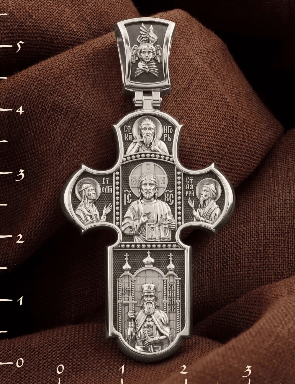 Крест из белого золота 585 пробы