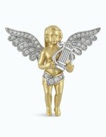 Подвеска из лимонного золота 585 пробы c фианитом