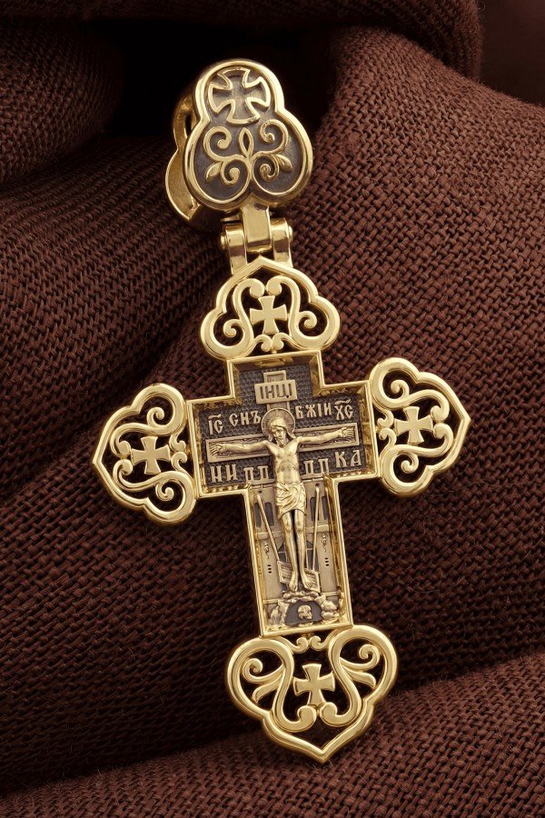 Крест из лимонного золота 585 пробы