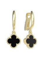 Серьги из лимонного золота 585 пробы c ониксом
