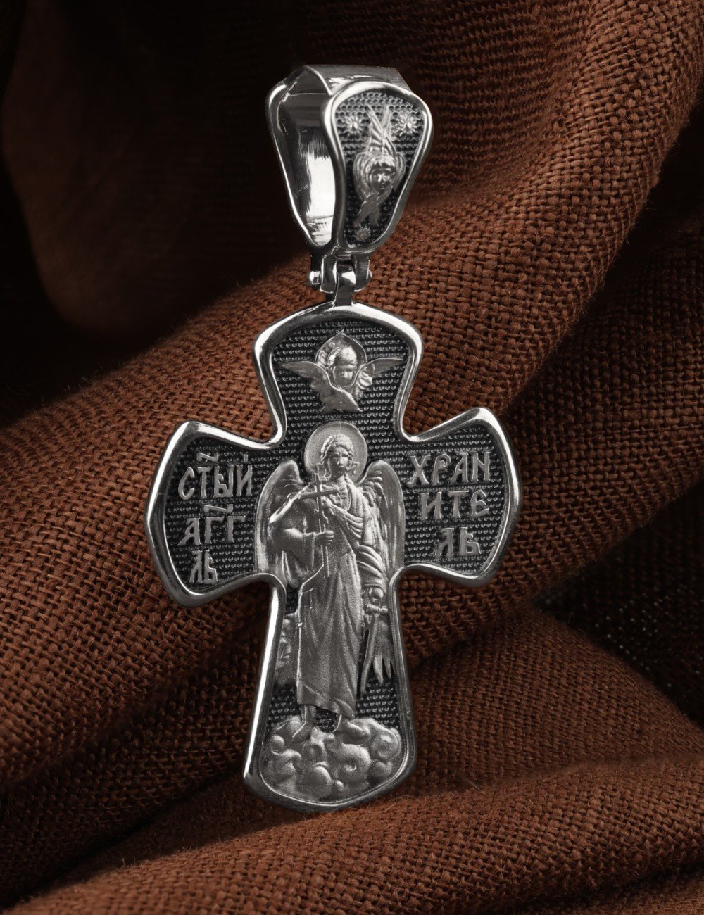 Крест из белого золота 585 пробы