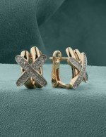 Серьги из золота 585 пробы c бриллиантами