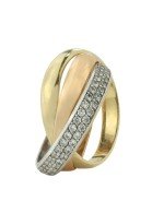 Кольцо из золота 585 пробы c фианитом