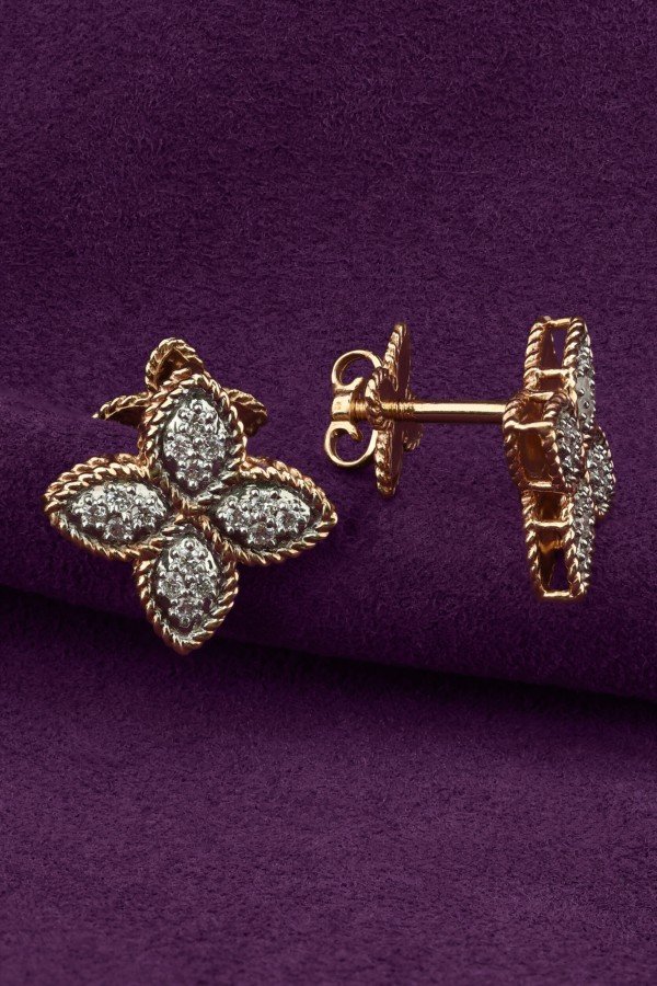 Серьги из золота 585 пробы c бриллиантами