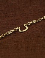 Цепь из лимонного золота 585 пробы c эмалью