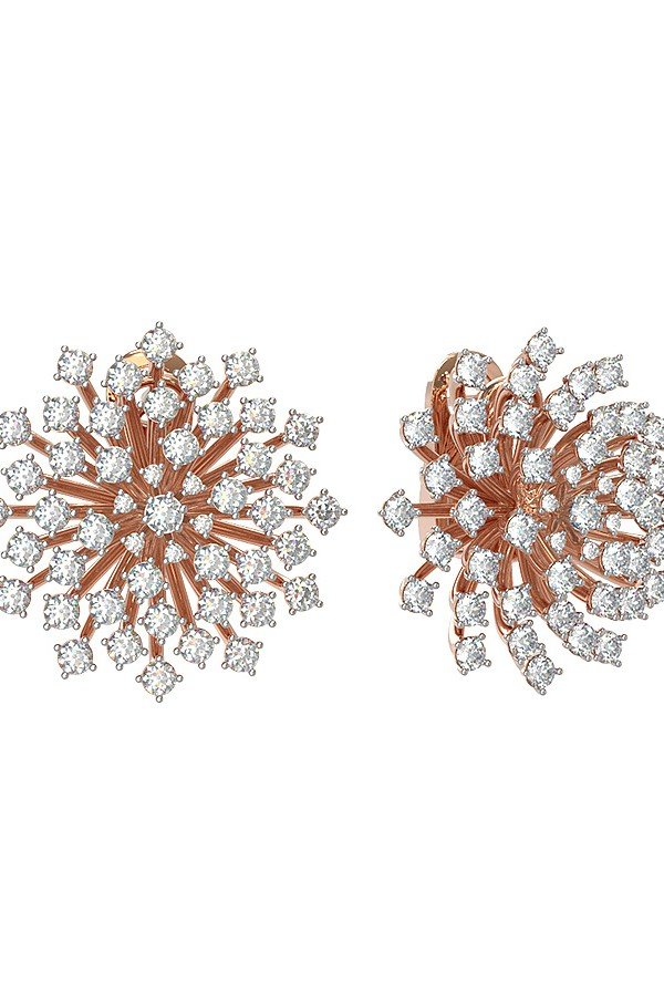 Серьги из золота 585 пробы c бриллиантами